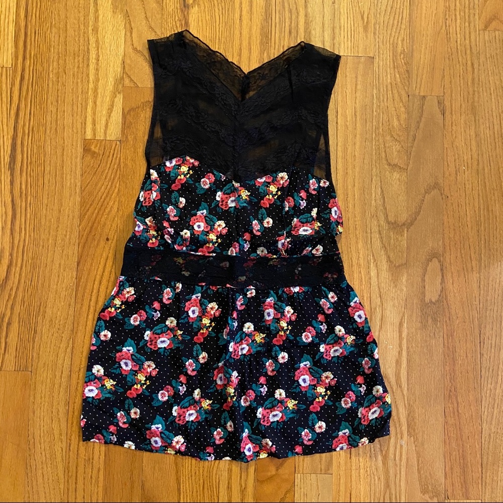 Free People Floral Lace Top